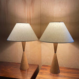 Pair Of Midcentury Leather Hourglass Table Lamps
