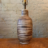 Mid Century Modern Art Pottery Swirled Gourd Table Lamp By Gordon Martz