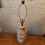 Mid Century Modern Art Pottery Swirled Gourd Table Lamp By Gordon Martz