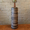 Mid Century Modern Art Pottery Swirled Earthen Tone Table Lamp By Gordon Martz