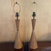 Pair Of Midcentury Leather Hourglass Table Lamps