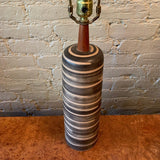 Mid Century Modern Art Pottery Swirled Earthen Tone Table Lamp By Gordon Martz