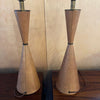 Pair Of Midcentury Leather Hourglass Table Lamps