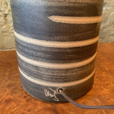 Mid Century Modern Art Pottery Swirled Earthen Tone Table Lamp By Gordon Martz