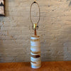 Mid Century Modern Art Pottery Swirled Blue Table Lamp By Gordon Martz