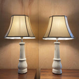 White Porcelain Leg Table Lamps With Shades