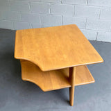 Russel Wright Tiered Maple Corner Table