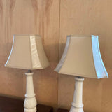 White Porcelain Leg Table Lamps With Shades