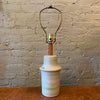 Mid Century Modern Art Pottery Swirled Green Table Lamp By Gordon Martz