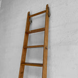 Industrial Rolling Oak Library Ladder by Putnam