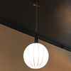 Mid-Century Striped Globe Pendant Light