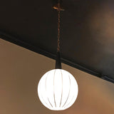 Mid-Century Striped Globe Pendant Light