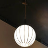 Mid-Century Striped Globe Pendant Light