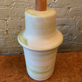 Mid Century Modern Art Pottery Swirled Green Table Lamp By Gordon Martz