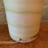 Mid Century Modern Art Pottery Swirled Green Table Lamp By Gordon Martz