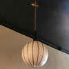 Mid-Century Striped Globe Pendant Light