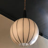 Mid-Century Striped Globe Pendant Light