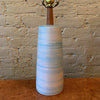 Mid Century Modern Art Pottery Swirled Light Blue Table Lamp By Gordon Martz