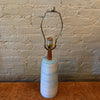 Mid Century Modern Art Pottery Swirled Light Blue Table Lamp By Gordon Martz