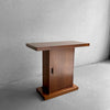 Midcentury Walnut Pedestal Console Table