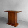 Midcentury Walnut Pedestal Console Table