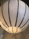 Mid-Century Striped Globe Pendant Light