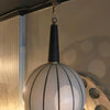 Mid-Century Striped Globe Pendant Light