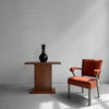 Midcentury Walnut Pedestal Console Table