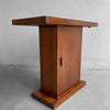 Midcentury Walnut Pedestal Console Table