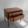 Barney Flagg For Drexel Parallel Walnut End Table Nightstand