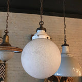 Industrial Frosted Globe Pendant Light