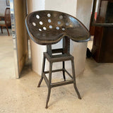 Industrial Artist Made Steel Tractor Stool
