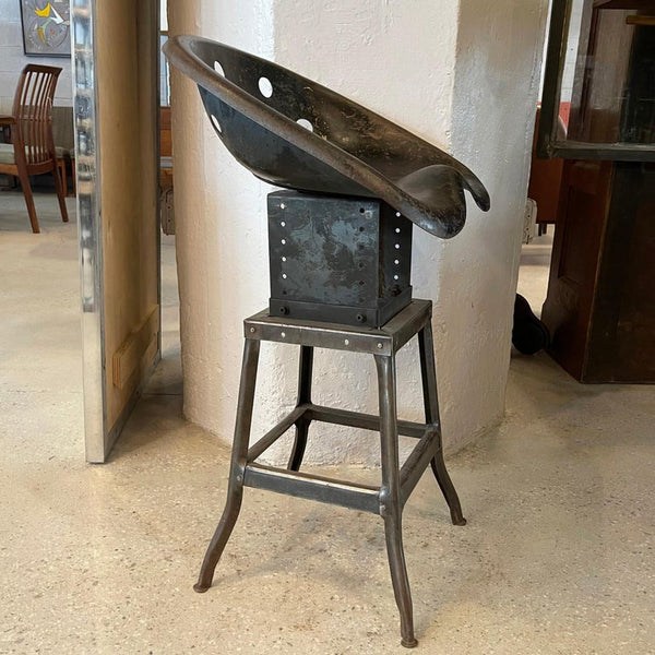 Vintage Bespoke Industrial Steel Tractor Artist Made Stool – cityFoundry