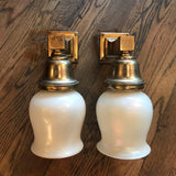 Opaline and Brass Sconces