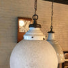Industrial Frosted Globe Pendant Light