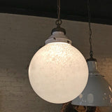 Industrial Frosted Globe Pendant Light