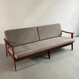 Scandinavian Modern Beech Frame Upholstered Sofa