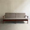 Scandinavian Modern Beech Frame Upholstered Sofa