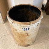 Large Antique Rustic Stoneware Crock Vessel