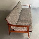 Scandinavian Modern Beech Frame Upholstered Sofa