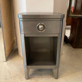 Norman Bel Geddes Brushed Steel Nightstand End Table
