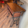 Industrial Maple And Cast Iron Jeweler's Work Bench