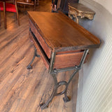 Industrial Maple And Cast Iron Jeweler's Work Bench