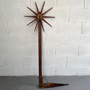 Antique Oak And Brass Lumber Caliper By William Greenlief