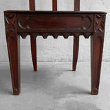Antique Gothic Carved Mahogany Church Chair