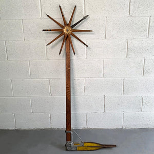 Antique Oak And Brass Lumber Caliper By E. S. Lane, Upton ME