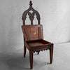 Antique Gothic Carved Mahogany Church Chair
