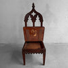 Antique Gothic Carved Mahogany Church Chair