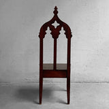 Antique Gothic Carved Mahogany Church Chair