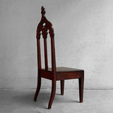 Antique Gothic Carved Mahogany Church Chair